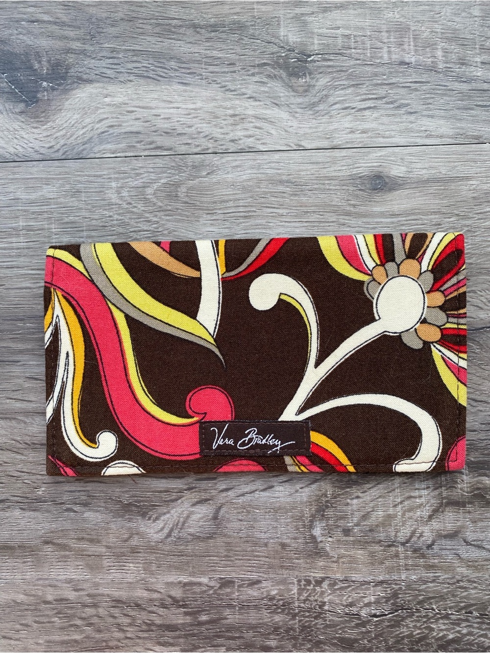 Vera Bradley Brown Floral checkbook cover.